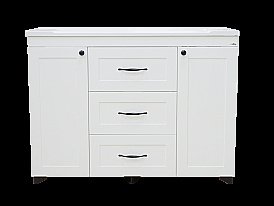 Тумба для раковины 3 ящ. напольная Misty Дуэт 120 белая матовая купить в интернет-магазине сантехники Sanbest