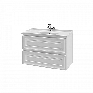 Тумба с раковиной Caprigo Ponza-A 90 два ящика, белая для ванной в интернет-магазине Sanbest