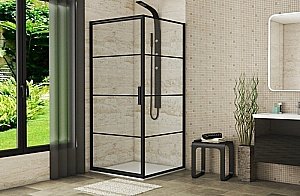 Душевой уголок Bravat BLACKLINE BS090.2115B 90х90 стекло прозрачное/профиль черный купить в интернет-магазине Sanbest