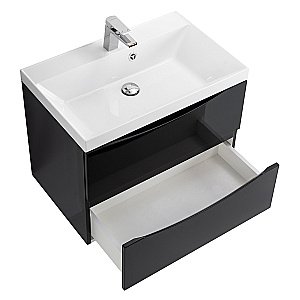 Тумба с раковиной Belbagno MARINO 60 подвесная Nero Lucido для ванной в интернет-магазине Sanbest