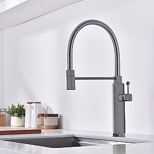 Смеситель для кухни Vincea VKF-101GM вороненая сталь купить в интернет-магазине сантехники Sanbest