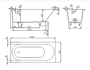 Ванна Holbi Orion Soft Rock 1.01.007.11.1 168x74 белая матовая купить в интернет-магазине Sanbest