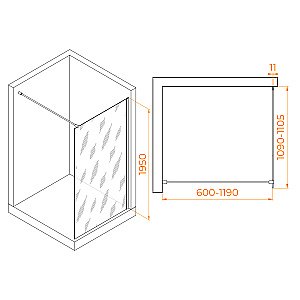 Душевое ограждение RGW WA-002G 110 стекло прозрачное/профиль золото купить в интернет-магазине Sanbest