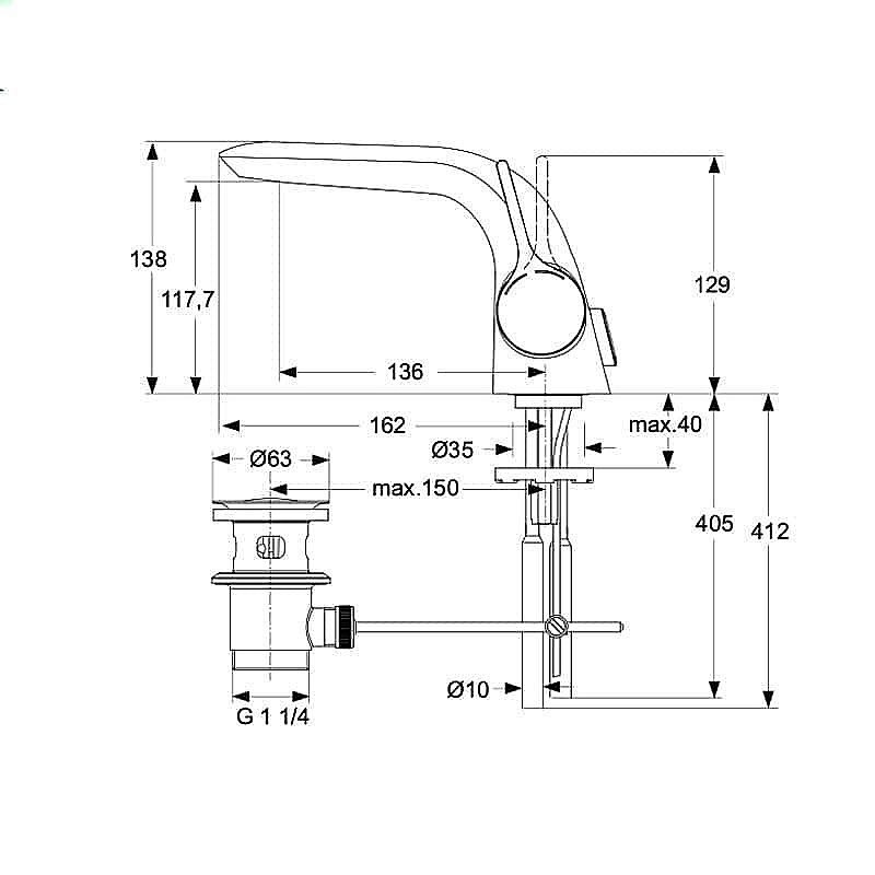 Смеситель для раковины Ideal Standard Melange A4258AA купить в интернет-магазине сантехники Sanbest