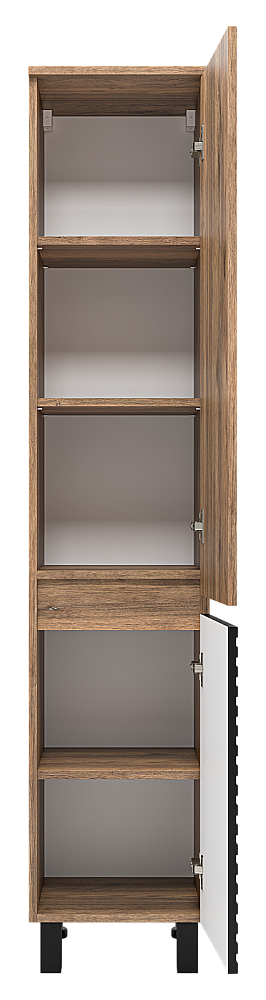 Пенал Brevita Дакота 35 DAK-050350-19/02 черный/темное дерево для ванной в интернет-магазине сантехники Sanbest