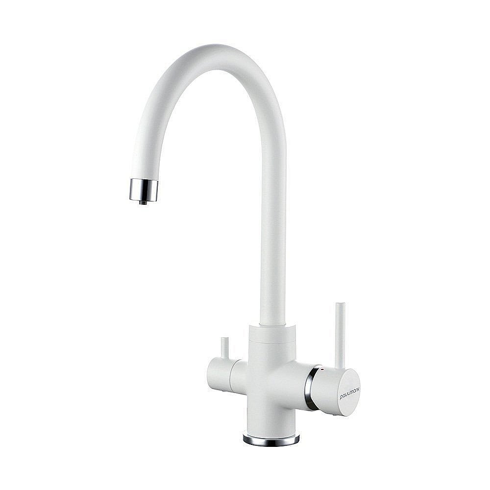 Смеситель для кухни Paulmark Essen Es213211-WH белый матовый купить в интернет-магазине сантехники Sanbest