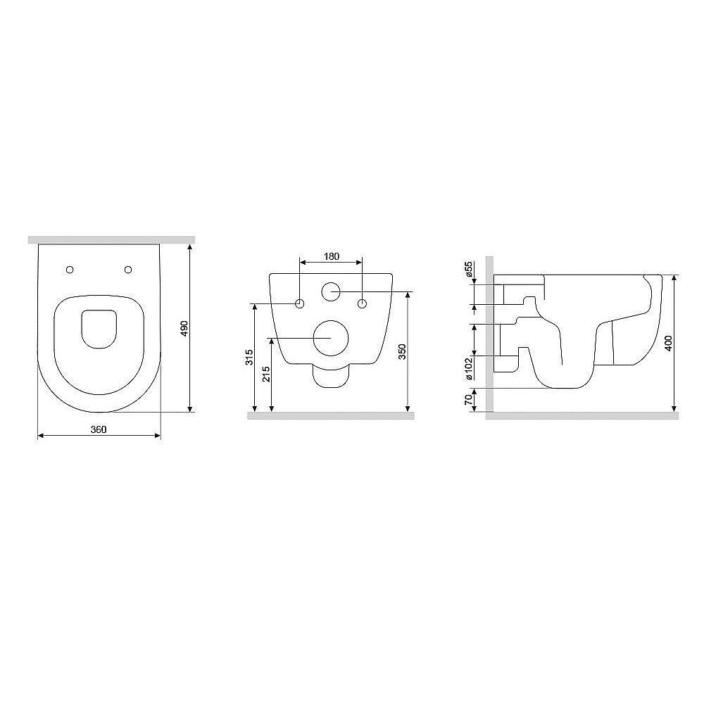 Унитаз подвесной Damixa Sirius DX86C1700SC белый, с крышкой микролифт, безободковый купить в интернет-магазине Sanbest