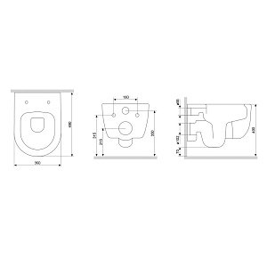 Унитаз подвесной Damixa Sirius DX86C1700SC купить в интернет-магазине Sanbest