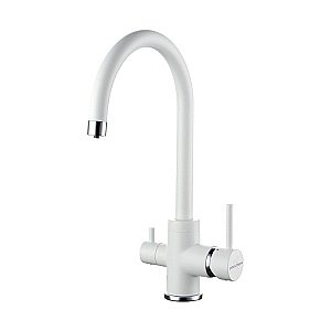 Смеситель для кухни Paulmark Essen Es213211-WH белый матовый купить в интернет-магазине сантехники Sanbest