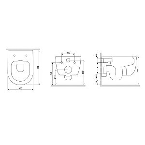 Унитаз подвесной Damixa Sirius DX86C1700SC белый, с крышкой микролифт, безободковый купить в интернет-магазине Sanbest