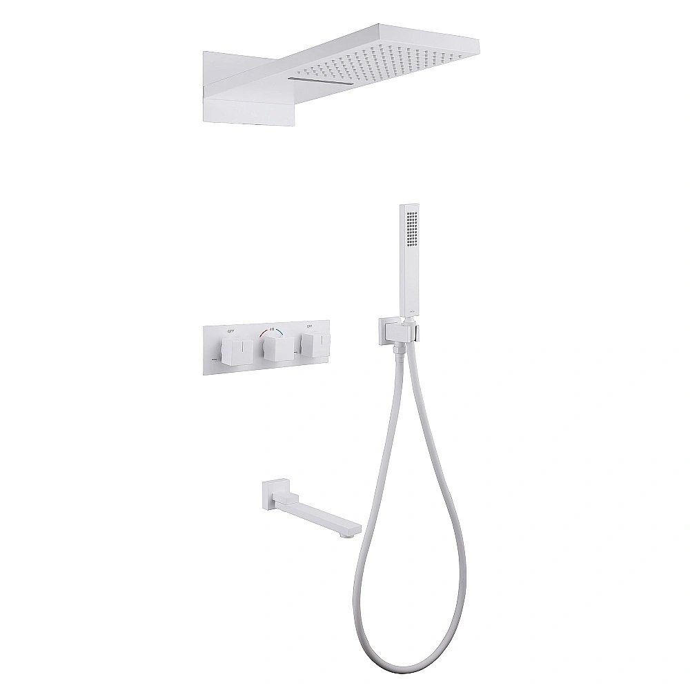 Душевая система ABBER Daheim AF8253W белый матовый купить в интернет-магазине сантехники Sanbest