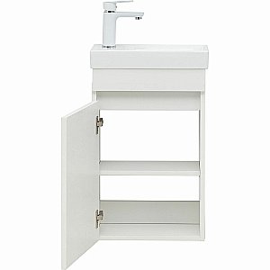 Тумба с раковиной Aquanet Вега 40 329129 белая для ванной в интернет-магазине Sanbest