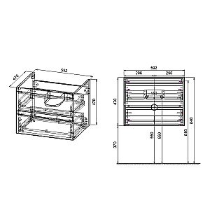 Тумба с раковиной Vincea Luka 60 VMC-2L600CO/VCB-13600G тёмный дуб/раковина серая для ванной в интернет-магазине Sanbest