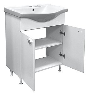 Тумба с раковиной Loranto София CS00079242 60 с раковиной Basic 60, белая для ванной в интернет-магазине Sanbest