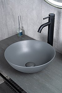 Раковина накладная Gid 9081gnm серый матовый купить в интернет-магазине Sanbest