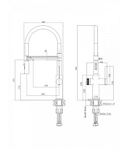 Смеситель для кухни Agger Elegant A3252544 черный матовый купить в интернет-магазине сантехники Sanbest