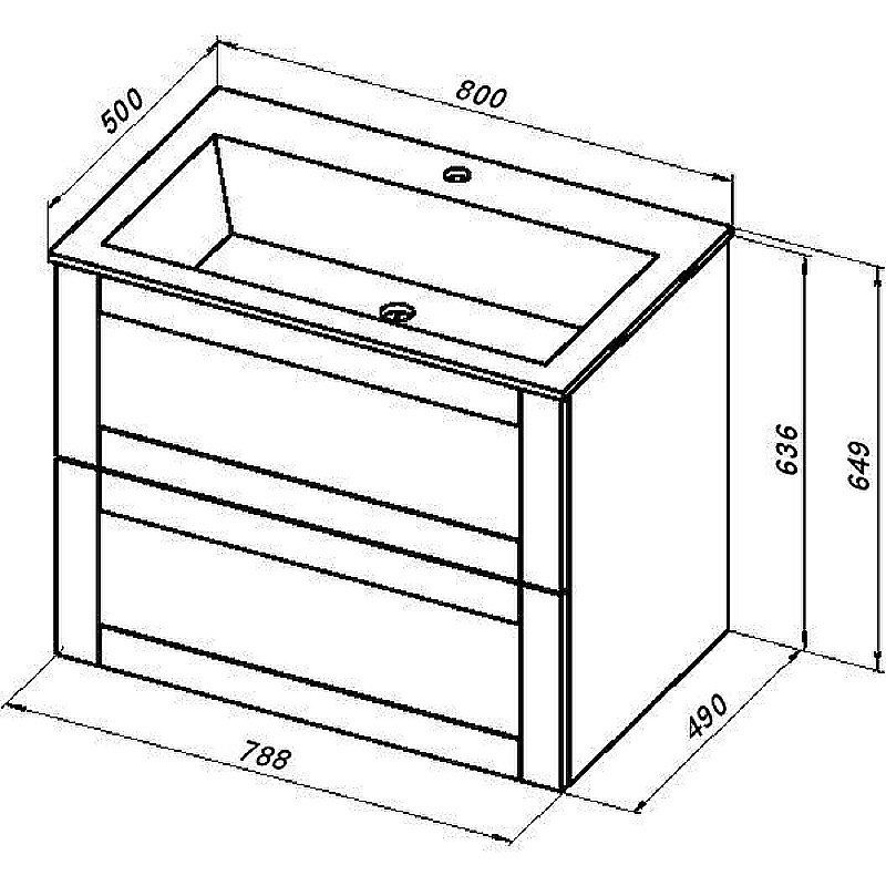 Тумба с раковиной Aquanet Терра 80 313245 маренго для ванной в интернет-магазине Sanbest