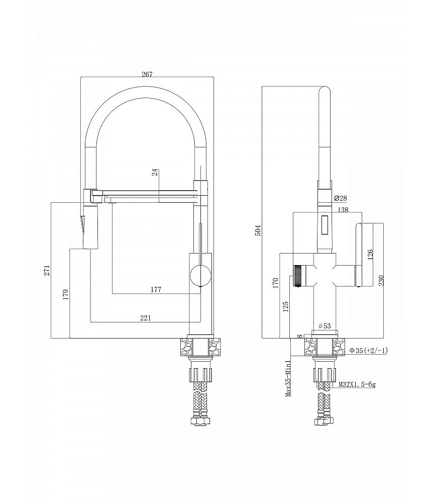Смеситель для кухни Agger Elegant A3252544 черный матовый купить в интернет-магазине сантехники Sanbest