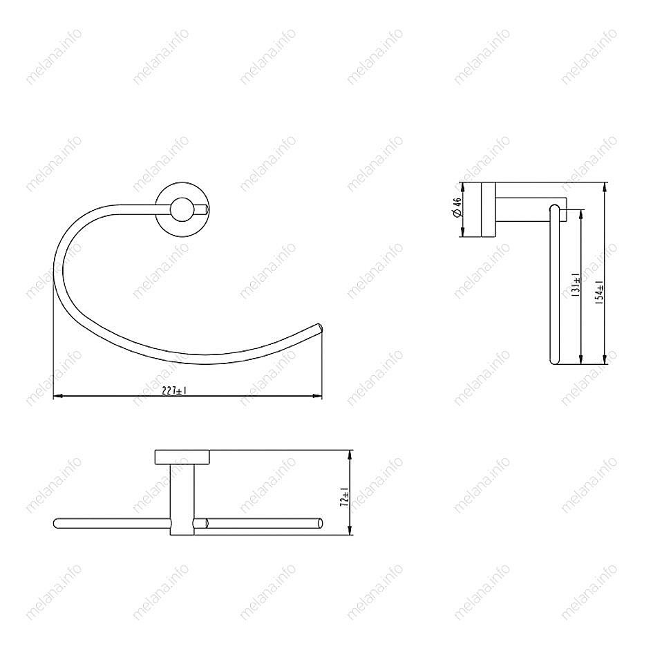 Полотенцедержатель Melana MLN-866009 сатин/хром купить в интернет-магазине сантехники Sanbest