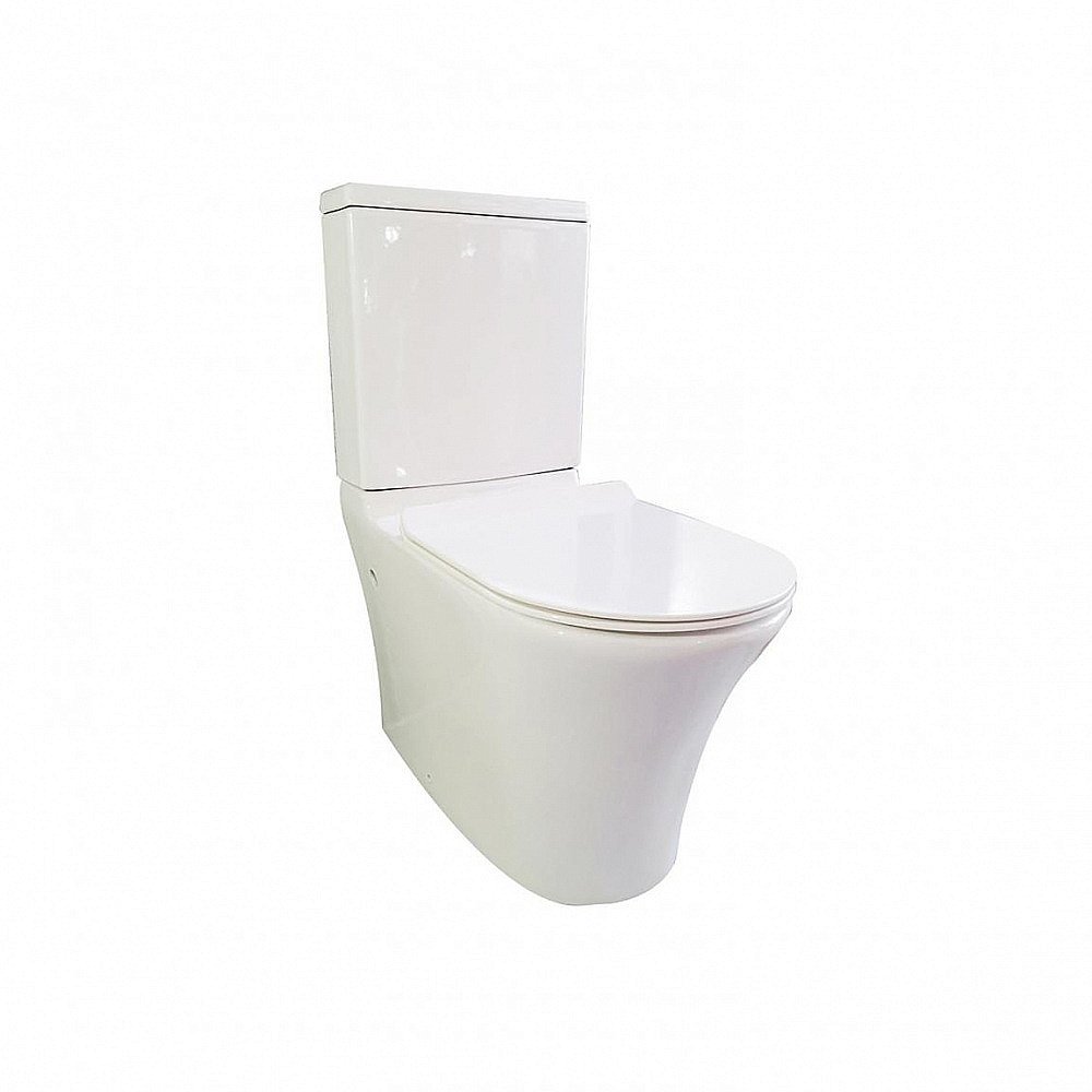 Унитаз напольный Bravat PURA безободковый, с бачком, с крышкой микролифт купить в интернет-магазине Sanbest