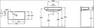 Раковина Jacob Delafon RYTHMIC EXP112-00 купить в интернет-магазине Sanbest