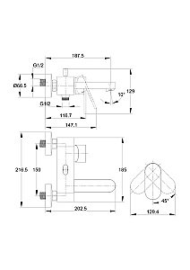 Смеситель для ванны Cersanit ELIO 63045 купить в интернет-магазине сантехники Sanbest