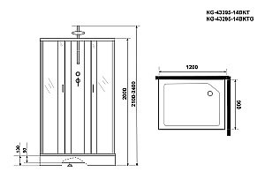Душевая кабина Niagara Classic NG-43295-14QBKT 120x90 купить в интернет-магазине Sanbest