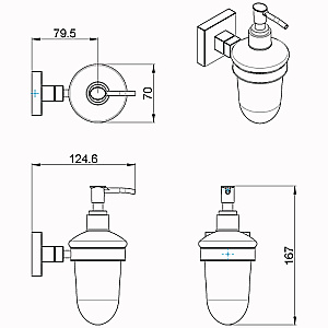 Диспенсер Azario RINA AZ-87012 хром купить в интернет-магазине сантехники Sanbest