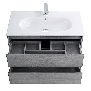 Тумба с раковиной BelBagno KRAFT 100 2C-SO/LOV-1000-LVB Cemento Grigio для ванной в интернет-магазине Sanbest