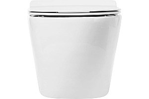 Унитаз подвесной Art&Max OVALE AM011CHR/SC белый, с сиденьем микролифт, безободковый купить в интернет-магазине Sanbest