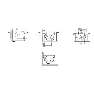 Унитаз подвесной Kerasan Tribeca 5114 Borgogna matt, безободковый купить в интернет-магазине Sanbest