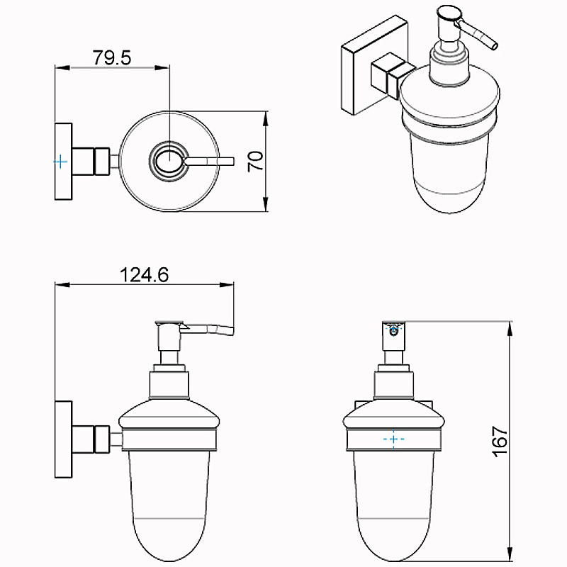 Диспенсер Azario RINA AZ-87012 хром купить в интернет-магазине сантехники Sanbest
