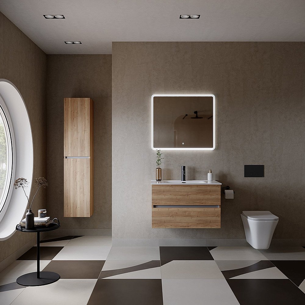 Тумба с раковиной Sancos Urban UR80EG дуб галифакс для ванной в интернет-магазине Sanbest