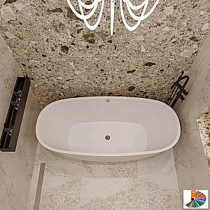 Ванна из искусственного камня Veconi Imperia IMP16075MRAL 160х75 цвет по ral матовый купить в интернет-магазине Sanbest