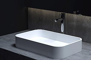 Раковина накладная Salini Callista 01 1101204SM 54,5 из искусственного камня S-Stone, белая матовая купить в интернет-магазине Sanbest