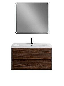 Тумба с раковиной Art&Max Family-M-900-2C-SO-BO/AM-LAV-900-MR-A Дуб бурбон для ванной в интернет-магазине Sanbest