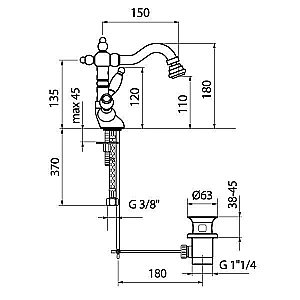 Смеситель для биде Webert Dorian DO710402065 купить в интернет-магазине сантехники Sanbest