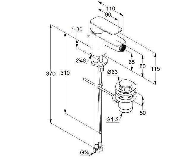 Смеситель для биде Kludi Pure&Style 402160575 купить в интернет-магазине сантехники Sanbest