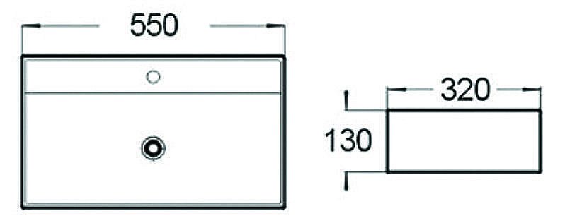 Раковина накладная SantiLine 55 SL-1098 белая купить в интернет-магазине Sanbest