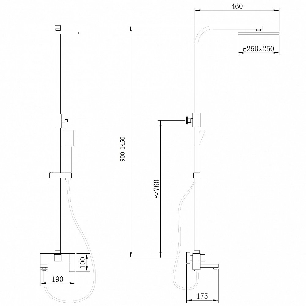 Душевая система ABBER Daheim AF8216BL черный матовый купить в интернет-магазине сантехники Sanbest