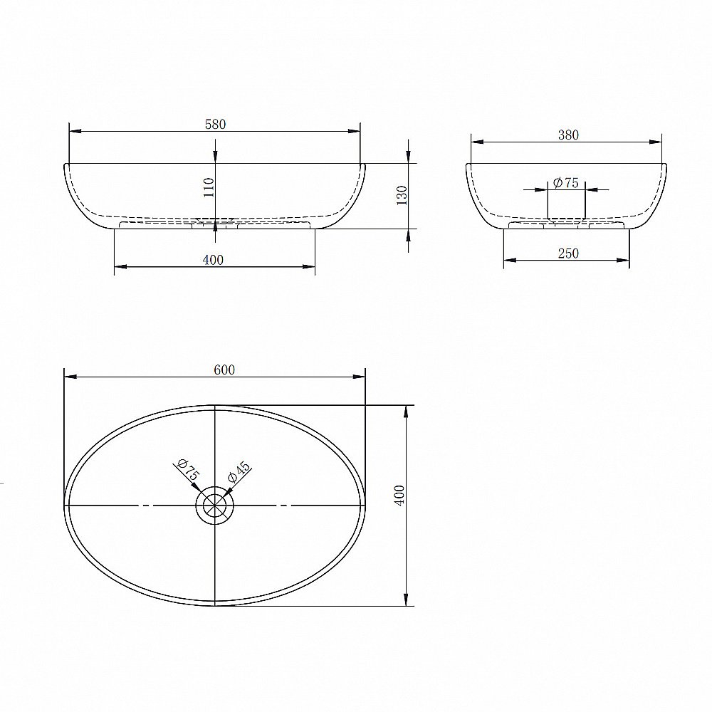 Раковина накладная прозрачная ABBER Kristall AT2801Saphir синяя купить в интернет-магазине Sanbest