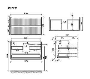Тумба с раковиной Sancos Snob R SNR90/39SM/CN7030 Doha Soft для ванной в интернет-магазине Sanbest