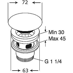 Донный клапан для раковины Villeroy&Boch 8L033401 альпийский белый купить в интернет-магазине сантехники Sanbest