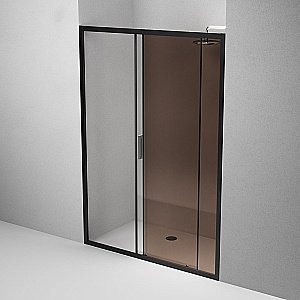 Душевая дверь AM.PM GEM W90G 140 прозрачная-бронзовая/черный купить в интернет-магазине Sanbest