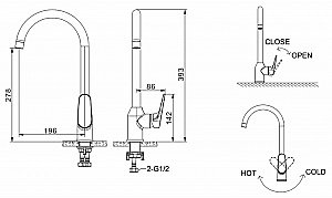 Смеситель для кухни Bravat ELER BLACK F7191238BM-RUS купить в интернет-магазине сантехники Sanbest
