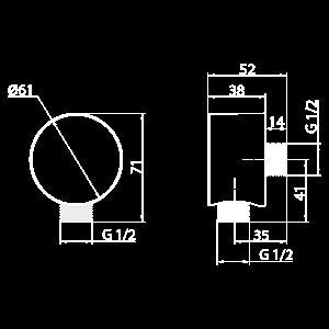 Подключение для шланга Elghansa Unit WS-5N хром купить в интернет-магазине сантехники Sanbest