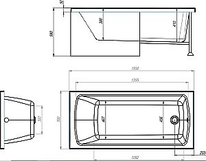 Акриловая ванна Alex Baitler Ультра 150х70 белая купить в интернет-магазине Sanbest