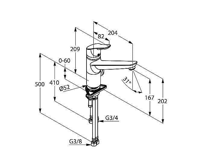 Смеситель для кухни Kludi Objekta 325770575 купить в интернет-магазине сантехники Sanbest