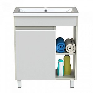 Тумба с раковиной Orange TOPLINE-Line TLIB60+RA белая для ванной в интернет-магазине Sanbest