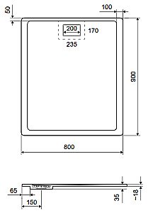 Душевой поддон Excellent Lavano 90x80 серый купить в интернет-магазине Sanbest